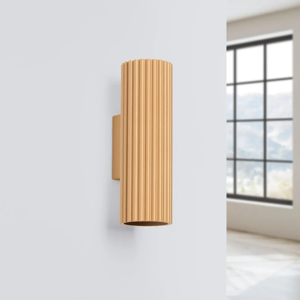 Wandleuchte Up Down H: 20 cm in Gold GU10 2-flammig Aluminium