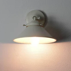 Wandleuchte Weiß Gold Shabby Chic aus Messing