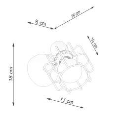 Wandleuchte Weiß Metall Draht Käfig Retro schwenkbar