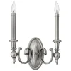 Wandleuchter CANDELA 16 in Nickel 2-flmg Lampe