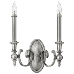 Wandleuchter CANDELA 16 in Nickel 2-flmg Lampe