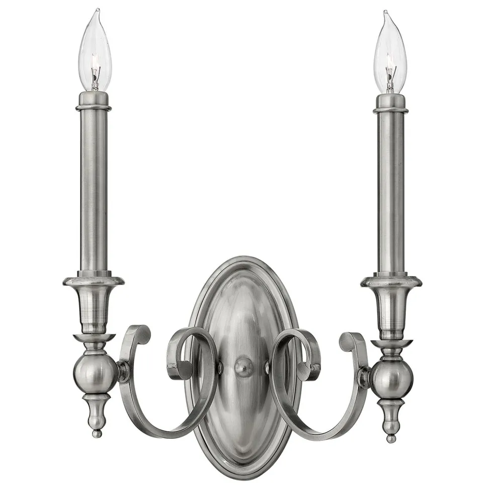 Wandleuchter CANDELA 16 in Nickel 2-flmg Lampe