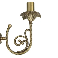 Wandleuchter 2-flmg Weiß aus Echt-Messing