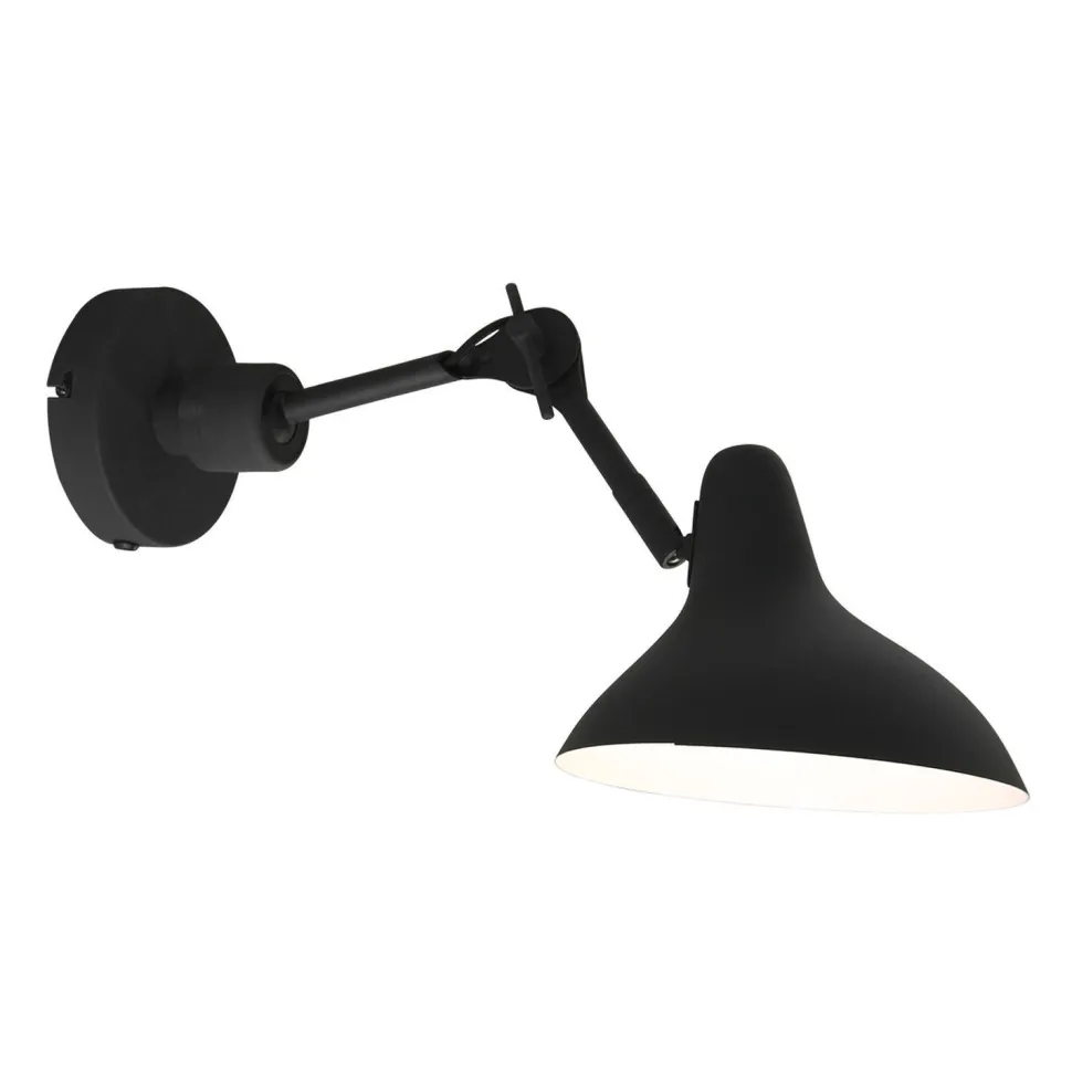 Wandspot beweglich Metall Schwarz T:50 cm E27 Retro