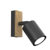 Wandspot flexibel Holz Metall Schwarz H:14 cm GU10