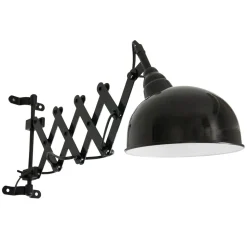 Wandspot Metall Schwarz T:56 cm mit Stecker flexibel