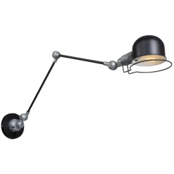 Wandspot mit Stecker in Schwarz Silber E14 flexibel