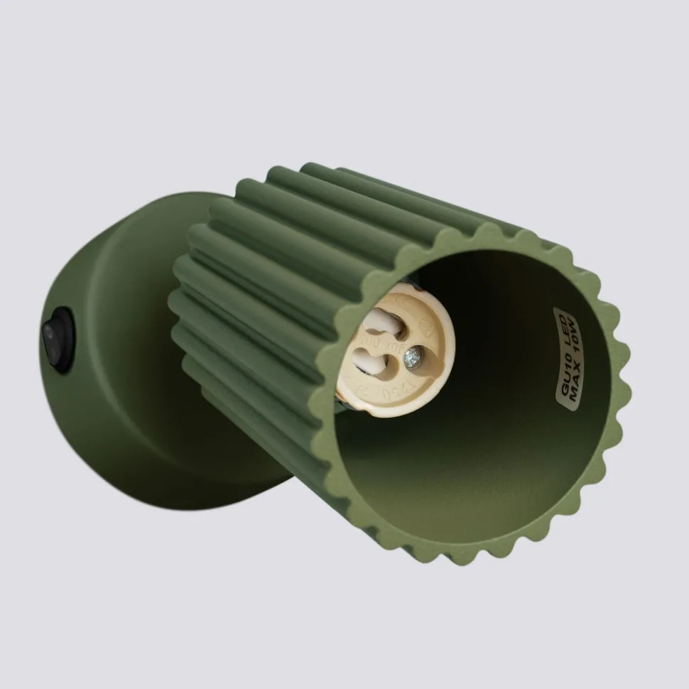 Wandspot Modern GU10 B: 8 cm klein schwenkbar Grün Aluminium