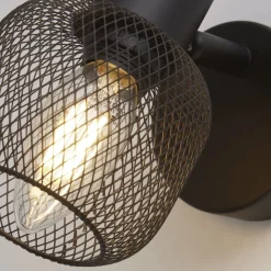 Wandspot Schwarz E14 Ø 9 cm Metall verstellbar Retro