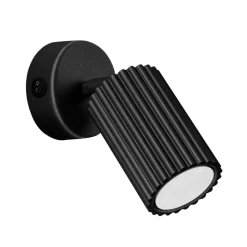 Wandspot Schwarz GU10 B: 8 cm klein schwenkbar Modern Alu