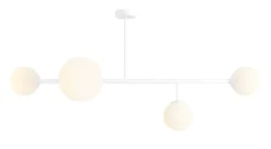 Weiße Deckenlampe Glas Kugel Metall E14 blendarm