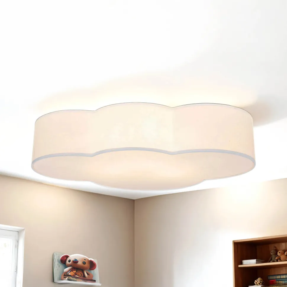 Weiße Deckenlampe Kinderzimmer WOLKI 4-flmg L62cm