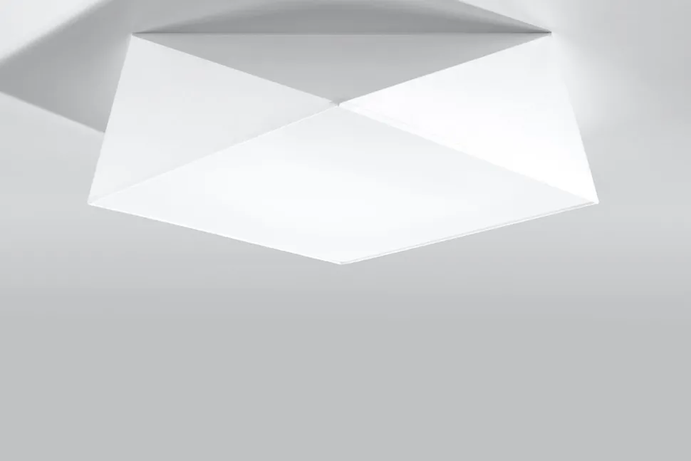Weiße Deckenlampe LYNNDIE B:50cm geometrisch blendarm