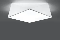 Weiße Deckenlampe LYNNDIE B:50cm geometrisch blendarm