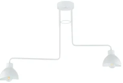 Weiße Deckenlampe Metall 2-flmg E27 bis 60W dekorativ