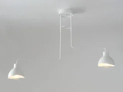 Weiße Deckenlampe Metall 2-flmg E27 bis 60W dekorativ