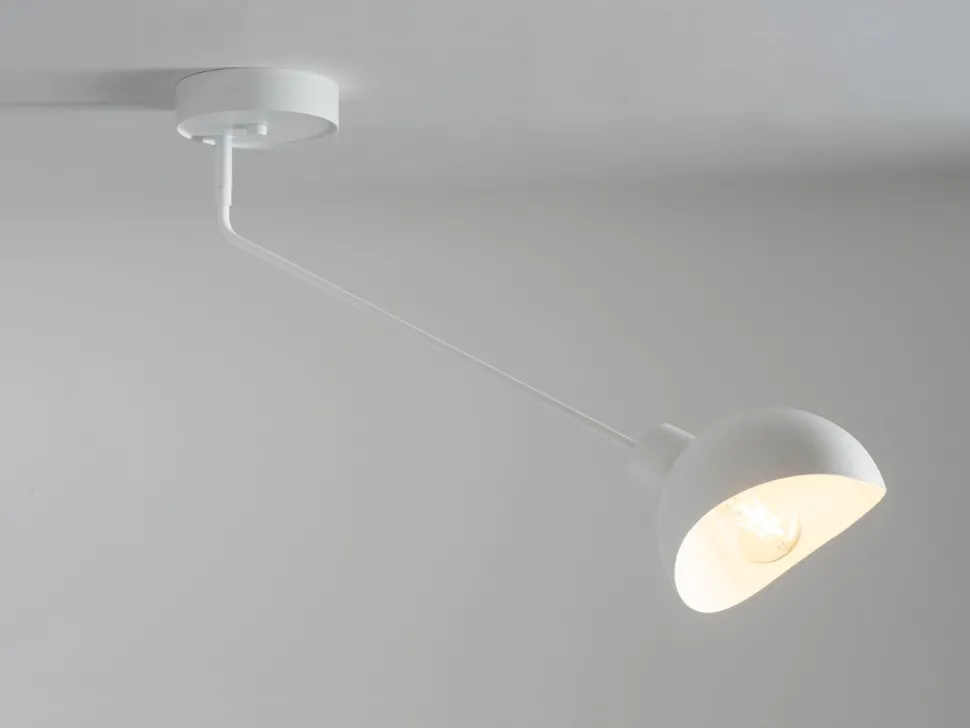 Weiße Deckenlampe Metall stylisch E27 L:72 cm dekorativ
