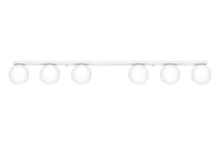 Weiße Deckenleuchte lang 120 cm Glas Metall 6x G9