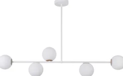 Weiße Deckenleuchte Metall Glas G9 5-flammig wohnlich