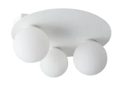 Weiße Deckenleuchte Metall Glas Ø21,1 cm G9 3-flammig