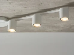 Weiße Deckenleuchte Weiß Metall GU10 110 cm länglich