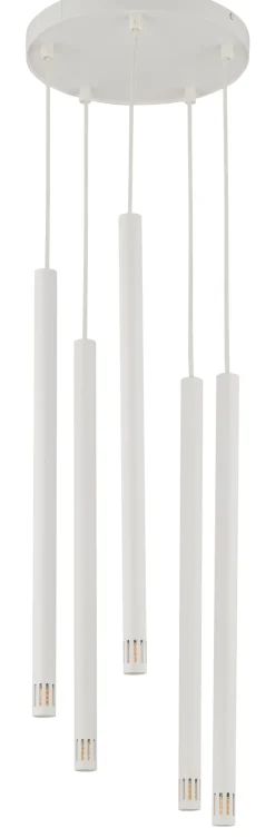 Weiße Hängelampe 5-flammig Metall G9 Ø25 cm rund