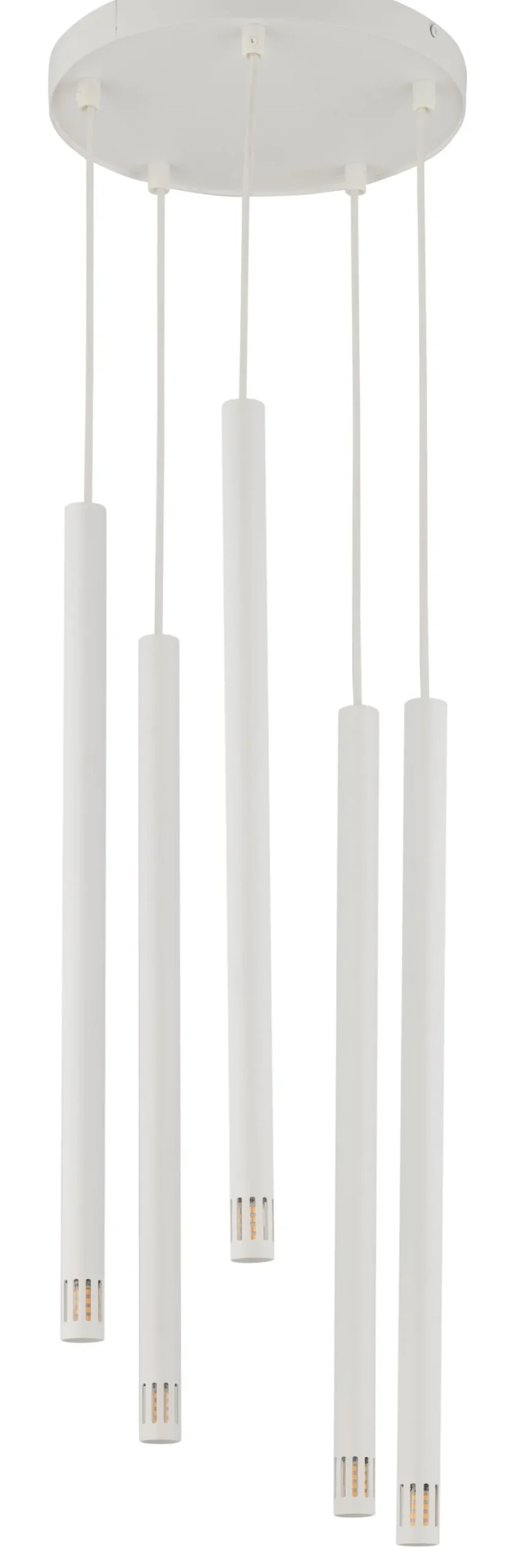 Weiße Hängelampe 5-flammig Metall G9 Ø25 cm rund