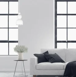 Weiße Hängelampe Metall Loft Design E27 B:17 cm rund