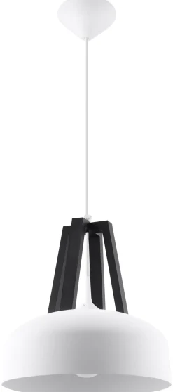 Weiße Hängelampe Retro Ø30cm Metall E27 MANILIA Küche