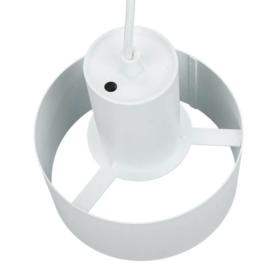 Weiße Hängeleuchte schmaler Schirm Retro