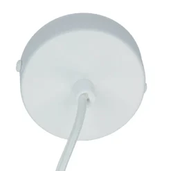 Weiße Hängeleuchte schmaler Schirm Retro