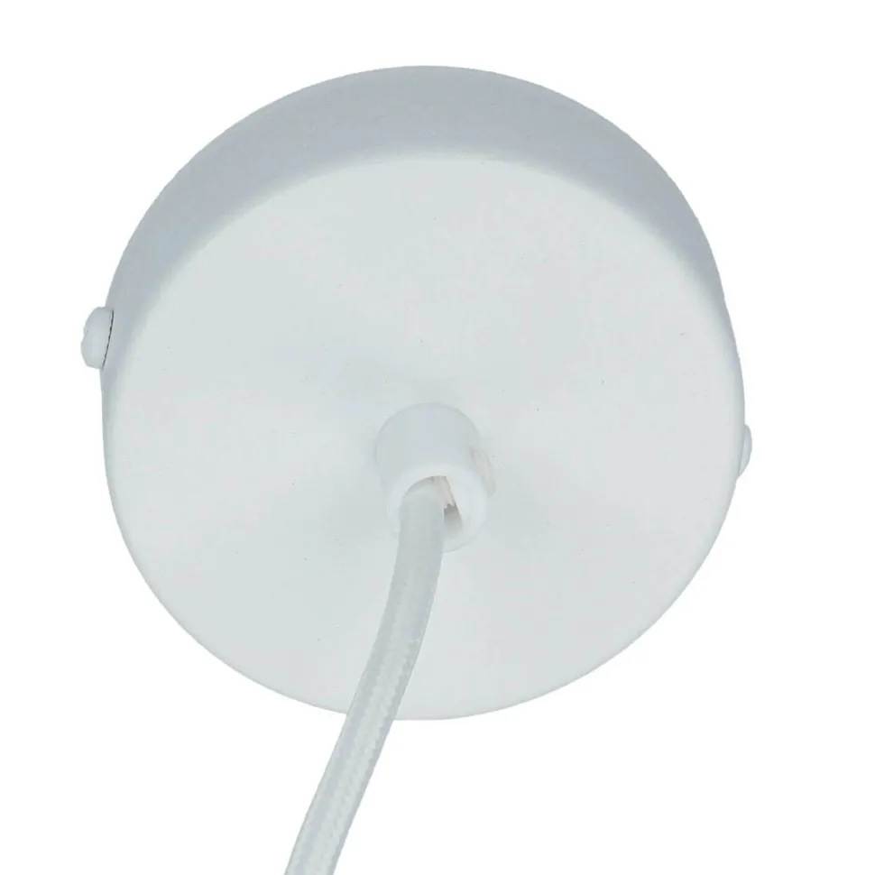 Weiße Hängeleuchte schmaler Schirm Retro