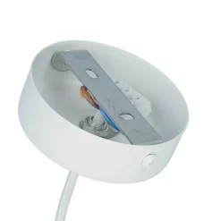 Weiße Hängeleuchte schmaler Schirm Retro