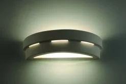 Weiße Keramik Wandleuchte bemalbar