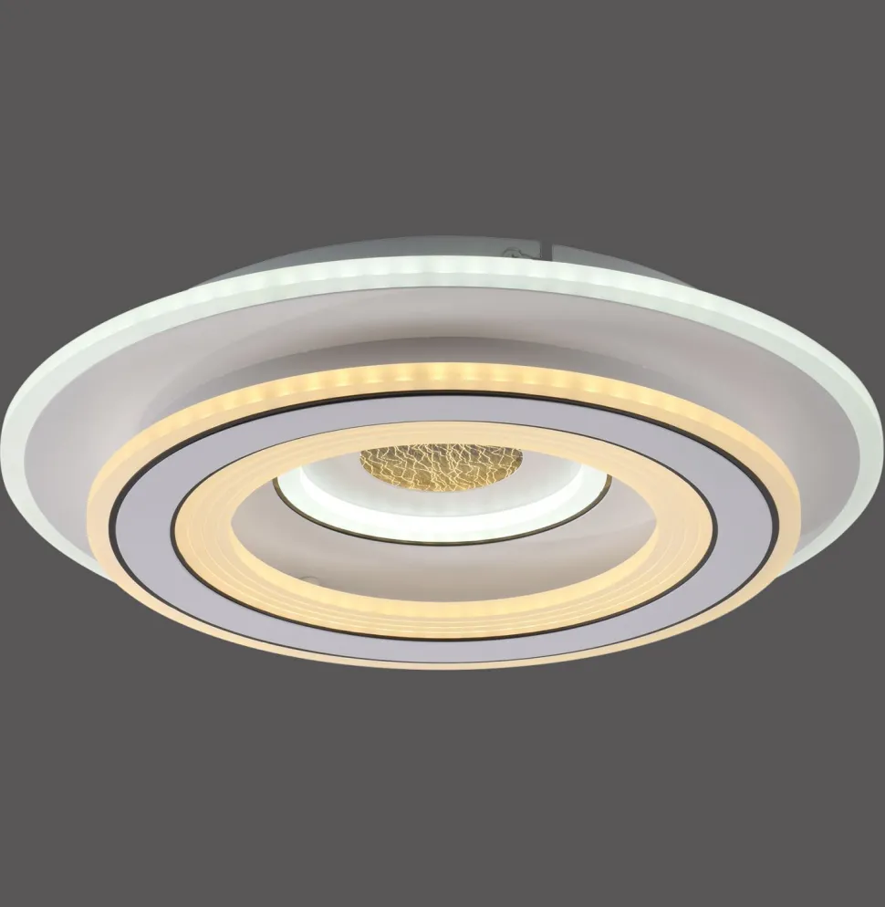 Weiße LED Deckenlampe Dimmer Ø40 cm 5100 lm Nachtlicht