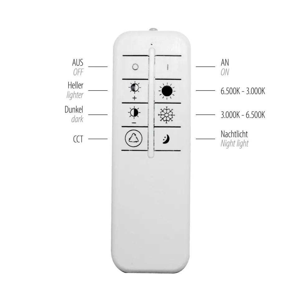 Weiße LED Deckenlampe Dimmer Ø40 cm 5100 lm Nachtlicht