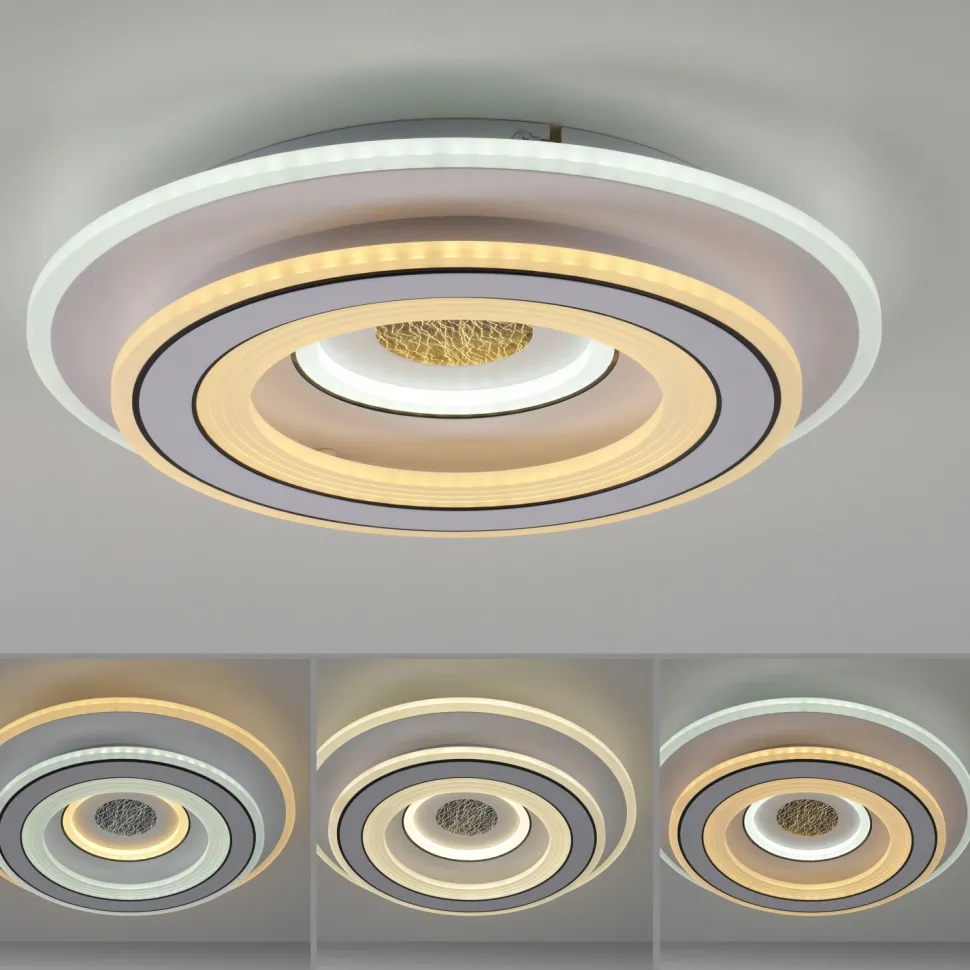 Weiße LED Deckenlampe Dimmer Ø40 cm 5100 lm Nachtlicht