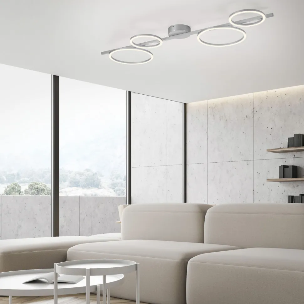 Weiße LED Deckenlampe Metall 120 cm länglich 3000 K