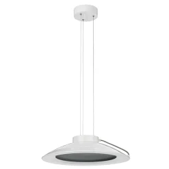 Weiße LED Pendelleuchte KOPPLA Ø35cm Retro Lampe