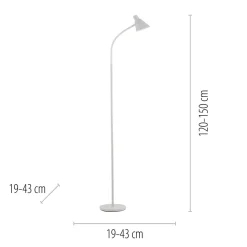Weiße LED Stehleuchte Metall 150 cm 4 W 3000 K flexibel