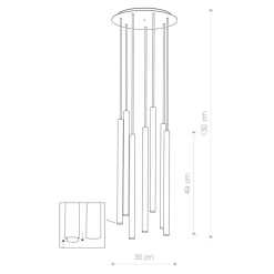 Weiße Pendelleuchte 7-flmg Esstisch Lampe CULT