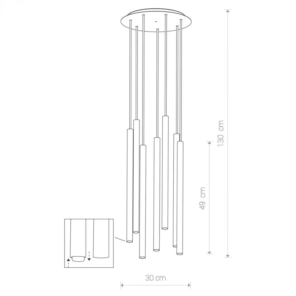Weiße Pendelleuchte 7-flmg Esstisch Lampe CULT