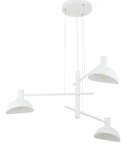Weiße Pendelleuchte Metall 3-flammig B:75 cm E14 Modern