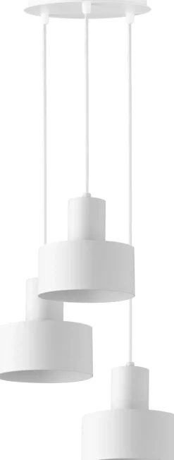 Weiße Pendelleuchte Retro Schirmform