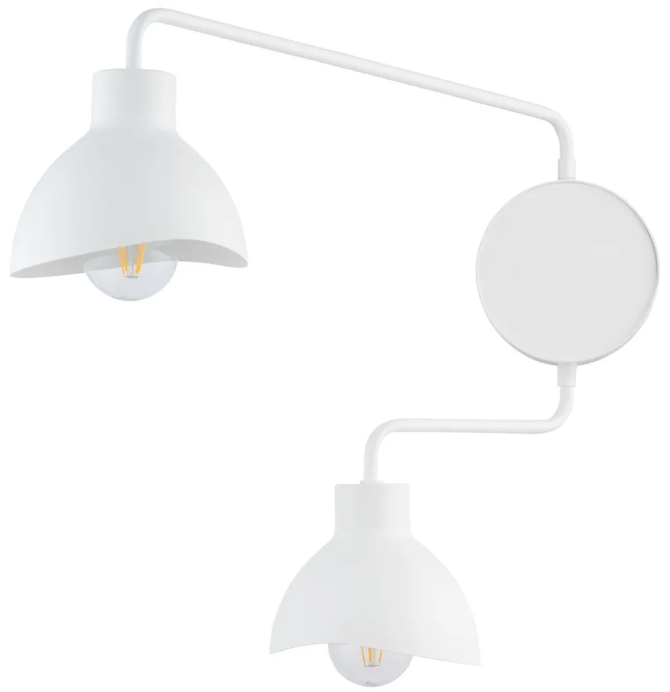 Weiße Wandlampe Metall Lesen E27 H:44 cm stylisch