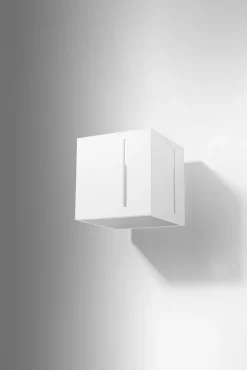 Weiße Wandleuchte Aluminium Up Down Würfel Modern