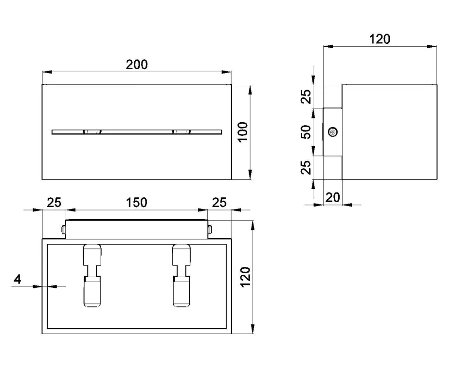 Weiße Wandleuchte Aluminium eckig B:20cm 2x G9 stylisch