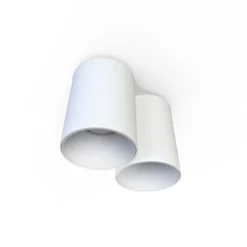 Weißer Aufbauspot 2x GU10 H:13cm klein kompakt