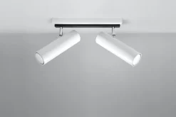 Weißer Deckenstrahler Metall L:30cm 2x GU10 DUCCIA