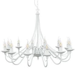 Weißer Kronleuchter Groß Ø85cm Wohnraum Rustikal